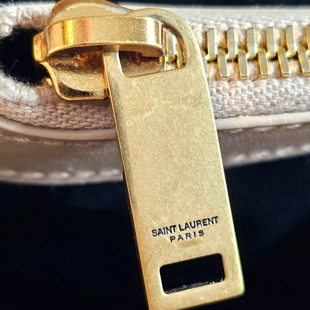 Saint Laurent YSL Loulou Medium Shoulder Bag Leather Chain Bag Beige - $3200 - Picture 6 of 14